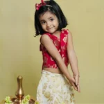 Chanderi Floral Top and Skirt - Image 7