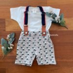 Printed Loop Knit Suspender and Tee - Image 3