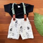 Printed Loop Knit Suspender and Tee - Image 2