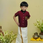 Pulikkali Slub Silk Shirt and Velcro Mundu - Image 2