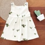 Printed Shoulder Button Dress - Image 2