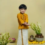 Dotted Slub Silk Kurta and Velcro Mundu - Image 7