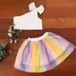 Satin Crop Top & MultiColour Soft Net Skirt - Image 4