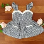 Checkered Sweetheart Hakoba Lined Dress - Image 2