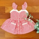 Checkered Sweetheart Hakoba Lined Dress - Image 3