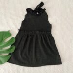 Back Tying Shimmer Ruffle Neck Dress - Image 3