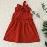 Back Tying Shimmer Ruffle Neck Dress - Image 4