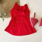 Pleated Bow Back Tying Dress - Image 5