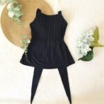 Pleated Bow Back Tying Dress - Image 4