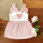 Striped Heart Dress with Bows - Image 5