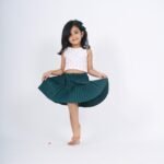 Frill Lace Top and Pleated Skirt