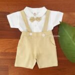 Linen Suspender & Shirt with Bow - Image 3