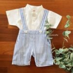 Striped Suspender & Mandarin Collared Shirt - Image 3