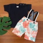 Printed Suspender with Round Neck Tee - Image 5