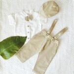 Linen Pant Suspender & Shirt with Cap - Image 3
