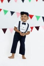 Linen Pant Suspender & Shirt with Cap