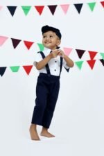 Linen Pant Suspender & Shirt with Cap - Image 6