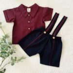 Collared Shirt and Suspender with Piping - Image 3