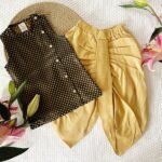 Brocade Silk Sleeveless Kurta & Dhoti Pants - Image 3