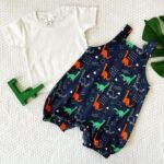 Dino Printed Romper and Tee - Image 2
