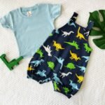Dino Printed Romper and Tee - Image 5