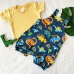 Dino Printed Romper and Tee - Image 4