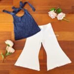 Back Tying Lace Crop Top & Flared Pants - Image 7