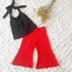 Back Tying Lace Crop Top & Flared Pants - Image 8