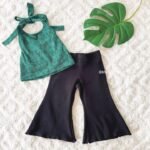 Back Tying Lace Crop Top & Flared Pants - Image 9