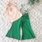 Back Tying Lace Crop Top & Flared Pants - Image 10