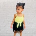 Lace Dress with Bow & Pleated Soft Net - Image 6