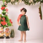 Pleated Dress with Star Print Organza Tie - Image 6