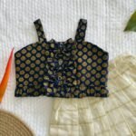Brocade Bow Top and Checkered Kasavu Skirt - Image 2