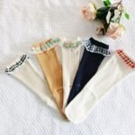 Checked Frill Knee Length Stockings