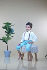 Mandarin Collared Shirt & Suspender Pants - Image 5