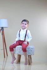 Mandarin Collared Shirt & Suspender Pants - Image 4