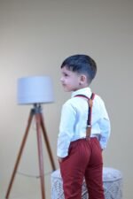 Mandarin Collared Shirt & Suspender Pants - Image 3