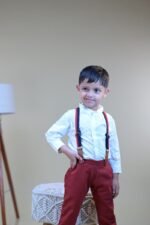 Mandarin Collared Shirt & Suspender Pants - Image 2