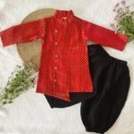 Brocade Silk Kurta & Dhoti Pants - Image 3