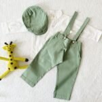 Twill Suspender Pants Set with Cap - Image 4