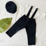 Twill Suspender Pants Set with Cap - Image 3