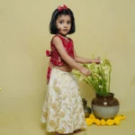 Chanderi Floral Top and Skirt - Image 2