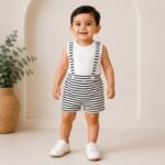 Sleeves Tee & Striped Suspender