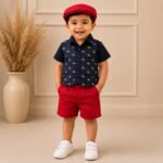 Denim Waistcoat Set with Cap