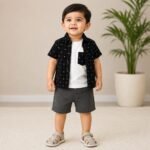 Airtex Full Open Tee with Sleeveless Tee & Denim Shorts