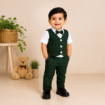 Linen Waistcoat & Pants with Collared Shirt
