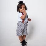 Printed Loop Knit Suspender and Tee