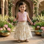 Chanderi Floral Top and Skirt