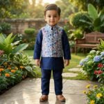Printed Bundi and Kurta Set