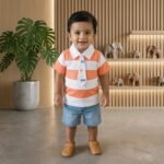 Striped tee with tie
